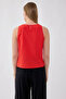 Viscose Linen Zero-Sleeve Blouse with Buttons on the Sides - 5