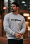 Men's Live İn Love Printed Gray Sweatshirt - 2