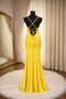 Women’s Elegant Maxi Evening Dress with Spaghetti Straps, V-Neckline and Front Slit - 4