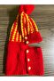 Red hand knitted hat - 2