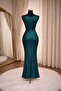 Women's Elegant Sleeveless Evening Dress with Deep V-Neck - 4