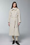 Beige Coat with Pocket Detail and Belt 13829