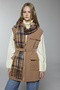 Belted Pocket Detailed Camel Vest 0097