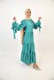 Yashab - Dazzling wrinkle free maxi dress with bow sleeves and ruched detailing with back tie belt - - 7