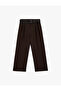 Loose-Fit Pocketed Pleated Belt Detailed Palazzo Trousers - 3