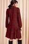 Women's Red V-neck Flounce Dress ELB-19000989 - 4