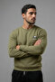 Men's Khaki Sweatshirt with Chest Text Print - 2