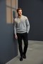 Interview Zippered Half Turtleneck Woolen Gray Knitwear Sweater - 3
