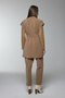 Brooch Detailed Belted Combination Camel Suit 1176 - 7