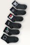6 Pairs of Text Patterned Cotton Black College Socks – Unisex Women's and Men's Socks Set - 4