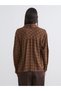 Trendlucky with a Difference in Color Scarf Collar Plaid Women's Shirt - 4