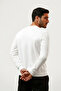 Men's Ecru Sweatshirt with Chest Text Print - 6