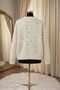 Women’s Knit Sweater with Embellished Details – Long Sleeve Round Neck Casual Pullover - 4