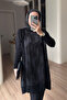 Patterned Silk Cupra Mercerized Tunic - Black