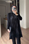 Patterned Silk Cupra Mercerized Tunic - Black - 3