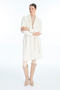 Shawl Collar Stone Detailed Ecru/Gold Cardigan 0029 - 3