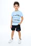 Boys' 2-Piece Set: Printed Crew Neck T-Shirt & Elastic Waist Shorts - 2