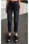 High-Waist Black Embellished Full-Cut Laser-Distressed Mom Jeans - 3