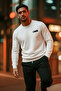 Men's Chest Cmb Printed Ecru Sweatshirt - 3