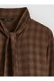 Trendlucky with a Difference in Color Scarf Collar Plaid Women's Shirt - 6