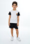 Boys' 2-Piece Set: Printed Crew Neck T-Shirt & Elastic Waist Pocket Shorts