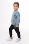 Boy's 2-Piece Set Printed Stand Collar Zippered Pocket Sweatshirt & Elastic Waistband Pants - 3