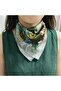 Women's Digital Printed Leopard Scarf & Baguette Buckle Set – 1 Scarf (48×48 cm) + 2 Baguette Buckles - 3