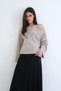 Beige Boat Neck Embossed Textured Knitwear Blouse Alc-X15278 - 2