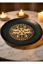 Porcelain Mesopotamia Mosaic Anthracite Gourmet Flat Plate 25 Cm-Serving Plate-Main Course Plate-Set of 6