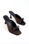 Satin Women's Heeled Slippers and Sandals - 5