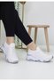 Leonda White Knitwear Women's Sports Shoes