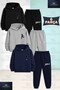 Children's Unisex Footballer Black Logo Ust 3-Piece Hooded Tracksuit Set