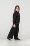 Girl's Sequin Embroidered Jacket and Pants Black Set - 3