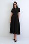 Brown Shirt Collar Invisible Zipper Self-Belted Maxi Length Woven Dress ALC-X15265