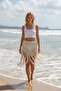 Women's Ecru Hand Knitted Tasseled Crochet Skirt