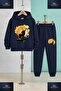 Children's Unisex Deer Single Graft 3-Piece Hooded Tracksuit Set - 4