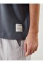 Xside Anthracite Crew Neck Short Sleeve Printed Men's Sweatshirt - 3