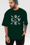 Love Pati Front Printed Green Oversize T-Shirt Men Women Cotton Crew Neck T-Shirt - 6