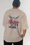 Angels Back Printed Beige Oversize T-Shirt Men's Women's Cotton Crew Neck T-Shirt - 6