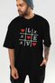 Love Xoxo Front Printed Black Oversize T-Shirt Men Women Cotton Crew Neck T-Shirt - 7