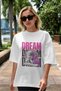 Dream Angel Front Printed White Oversize T-Shirt Men Women Cotton Crew Neck Tshirt - 5