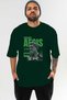 Emrald Regis Front Printed Green Oversize T-Shirt Men Women Cotton Crew Neck Tshirt - 2