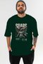 Soars Front Printed Green Oversize T-Shirt Men Women Cotton Crew Neck T-Shirt - 2