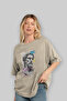 Zeus Intense Front Printed Beige Oversize T-Shirt Men Women Cotton Crew Neck Tshirt - 4