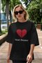 Heart Breaker Front Printed Black Oversize T-Shirt Men Women Cotton Crew Neck T-Shirt - 5