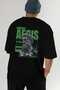 Emrald Regis Back Printed Black Oversize T-Shirt Men Women Cotton Crew Neck T-Shirt - 7