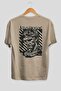 Roman Conqueror Back Printed Beige Oversize T-Shirt Men Women Cotton Crew Neck T-Shirt