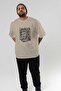Roman Conqueror Front Printed Beige Oversize T-Shirt Men Women Cotton Crew Neck Tshirt - 7