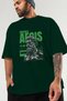 Emrald Regis Front Printed Green Oversize T-Shirt Men Women Cotton Crew Neck Tshirt - 3