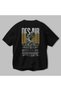 Des Air Back Printed Black Oversize T-Shirt Men's Women's Cotton Crew Neck T-Shirt - 3